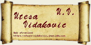 Uteša Vidaković vizit kartica